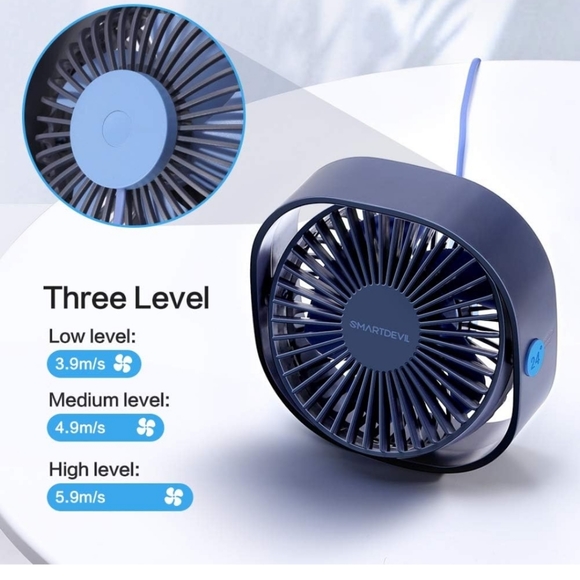 BNWT Desktop Fan, Blue - Picture 3 of 5